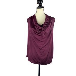 Antonio Melani sleeveless cowl neck plum colored Bordeaux loose fit top sz S